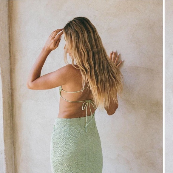 Sabo One-Shoulder Cutout Maxi Dress in Lime Green size M - Picture 2 of 6